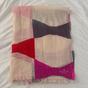 Kate Spade Pink and Red Geometric Scarf
